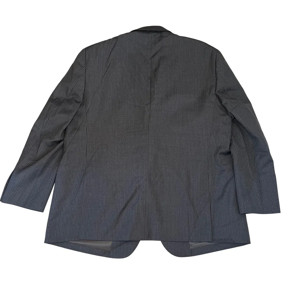 Pronto Uomo Blazer Mens 48R 100% Wool Sport Coat Gray Pinstripe Classic Business
